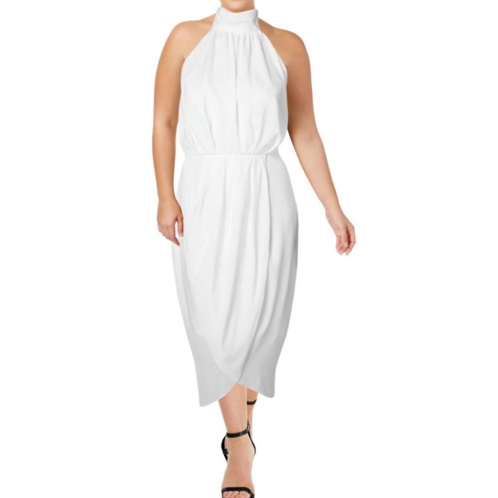 NWT City Chic Romance Ivory White Halter Dress Size 14